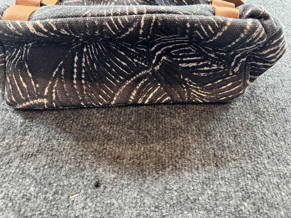 Lu & Elle Backpack Womens Medium Gray Abstract Canvas Drawstring Flap Daypack